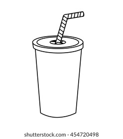Drink in plastic cup isolated flat icon, vector illustration graphic.