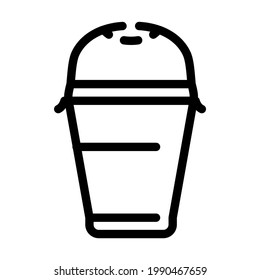 drink plastic cup line icon vector. drink plastic cup sign. isolated contour symbol black illustration