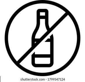 Drink Prohibition Flat Icon Isolated On White Background