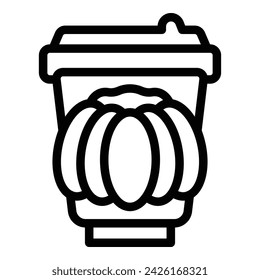 Drink pumpkin spiced icon outline vector. Ceramic food. Autumn cafe cream