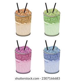 Drink, refresh, vector, milky, cocktail, cool, coffee, four bites. DesiqkN