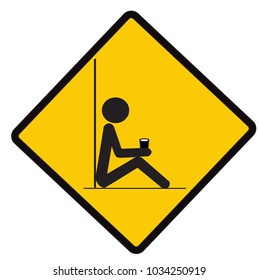 drink and relax here, caution road symbol sign and traffic symbol design concept, vector illustration.