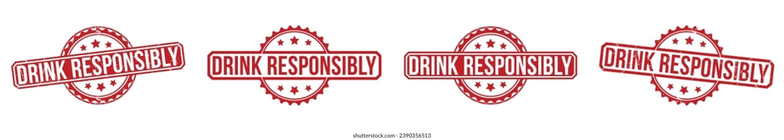 Drink Responsibly Red Rubber Stamp vector design.