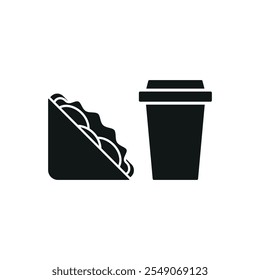 Drink and sandwich set food icon vector basic design simple and modern concept graphic