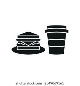 Drink and sandwich set food icon vector basic design simple and modern concept graphic