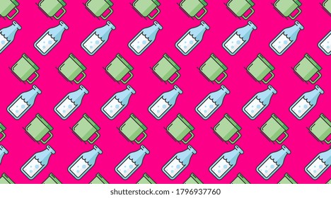 Drink seamless pattern background vector