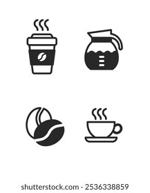 Drink set of coffee beans, cappuccino hot drink, whole bean,Espresso cup. vector illustration. stock illustration