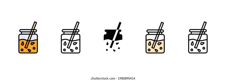 drink set vector type icon