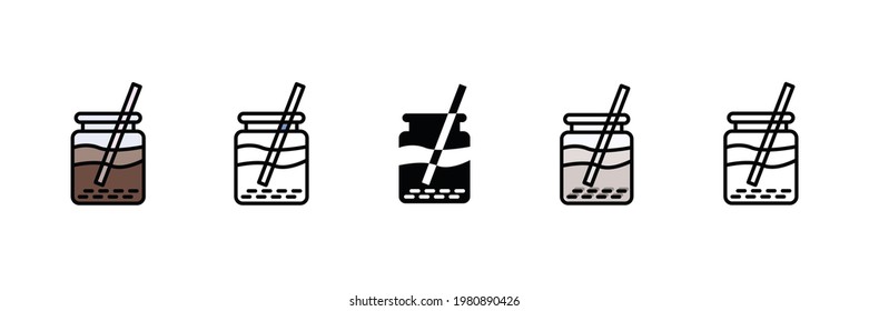 drink set vector type icon