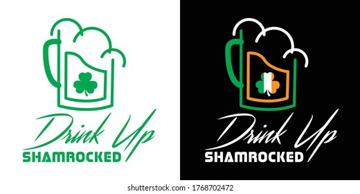 Drink Up Shamrocked Printable Vector Illustration