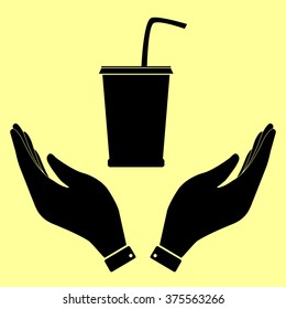 Drink sign. Flat style icon vector illustration.