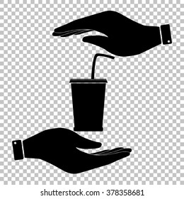 Drink sign. Flat style icon vector illustration.