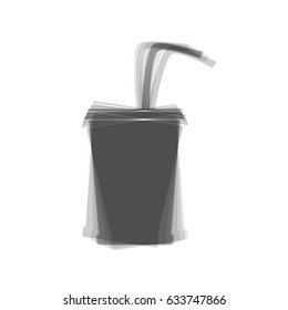 Drink sign illustration. Vector. Gray icon shaked at white background.