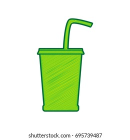 Drink sign illustration. Vector. Lemon scribble icon on white background. Isolated