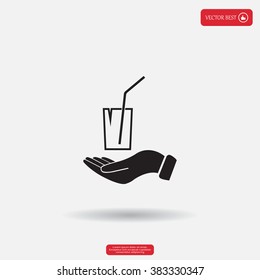 Drink sign. Save or protect symbol by hands.