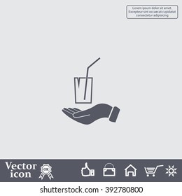 Drink sign. Save or protect symbol by hands.