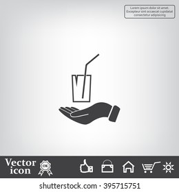 Drink sign. Save or protect symbol by hands.