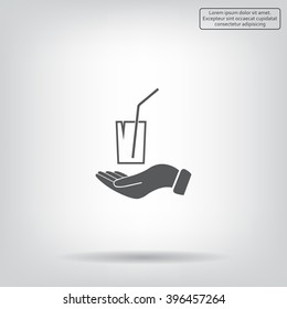 Drink sign. Save or protect symbol by hands.
