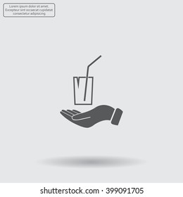 Drink sign. Save or protect symbol by hands.