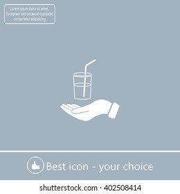 Drink sign. Save or protect symbol by hands.