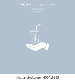 Drink sign. Save or protect symbol by hands.