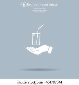 Drink sign. Save or protect symbol by hands.