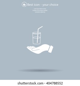 Drink sign. Save or protect symbol by hands.