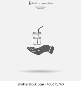 Drink sign. Save or protect symbol by hands.