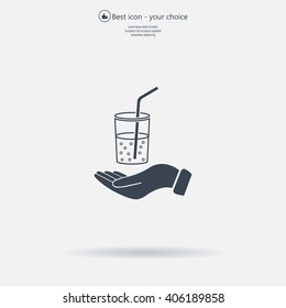 Drink sign. Save or protect symbol by hands.