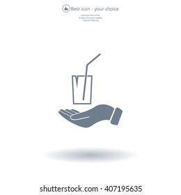 Drink sign. Save or protect symbol by hands.