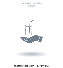 Drink sign. Save or protect symbol by hands.