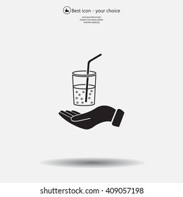 Drink sign. Save or protect symbol by hands.
