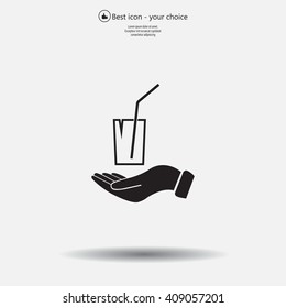Drink sign. Save or protect symbol by hands.