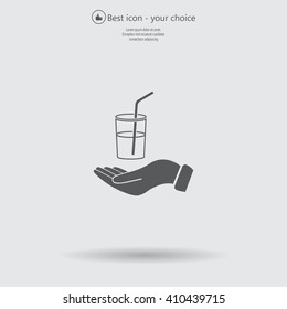 Drink sign. Save or protect symbol by hands.