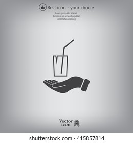 Drink sign. Save or protect symbol by hands.