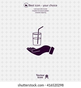 Drink sign. Save or protect symbol by hands.