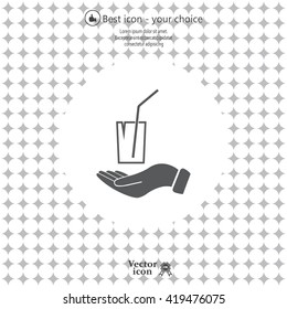 Drink sign. Save or protect symbol by hands.