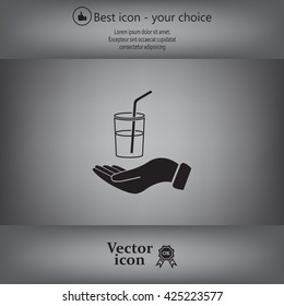 Drink sign. Save or protect symbol by hands.