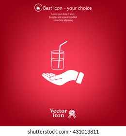 Drink sign. Save or protect symbol by hands.