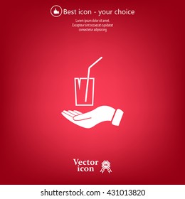 Drink sign. Save or protect symbol by hands.