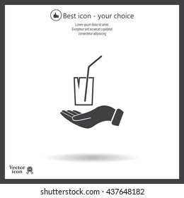 Drink sign. Save or protect symbol by hands.