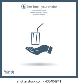 Drink sign. Save or protect symbol by hands.