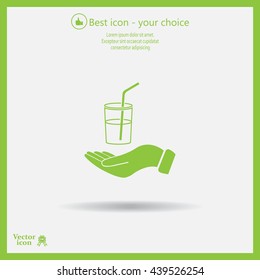 Drink sign. Save or protect symbol by hands.
