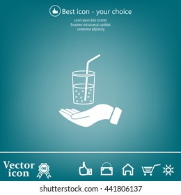 Drink sign. Save or protect symbol by hands.