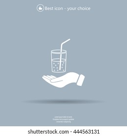 Drink sign. Save or protect symbol by hands.