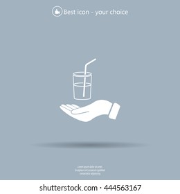 Drink sign. Save or protect symbol by hands.