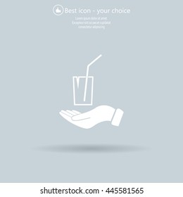 Drink sign. Save or protect symbol by hands.