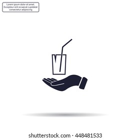 Drink sign. Save or protect symbol by hands.