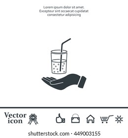 Drink sign. Save or protect symbol by hands.