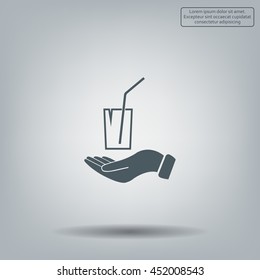Drink sign. Save or protect symbol by hands.
